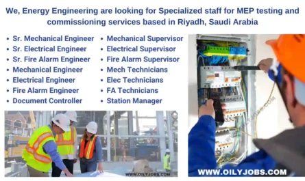 MEP testing and commissioning Jobs Riyadh, Saudi Arabia