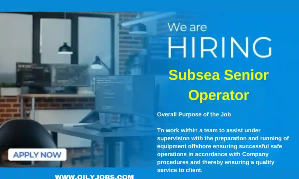 Subsea Senior Operators Job in Angola