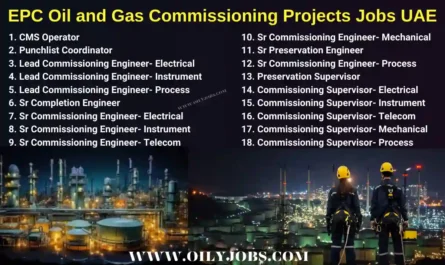 EPC Oil and Gas EPC Oil and Gas Commissioning Projects Jobs UAE