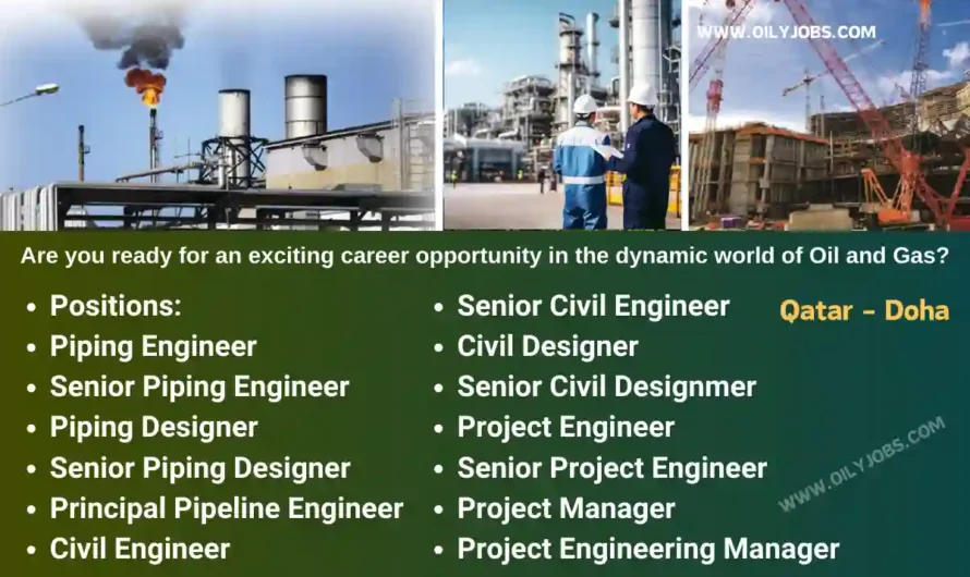 Oil and Gas Piping Civil Engineer Designer Jobs in Qatar