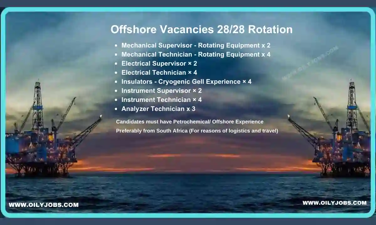 Offshore 28/28 Rotation Vacancies Mozambique