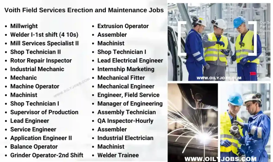 Voith Field Services Erection and Maintenance Jobs