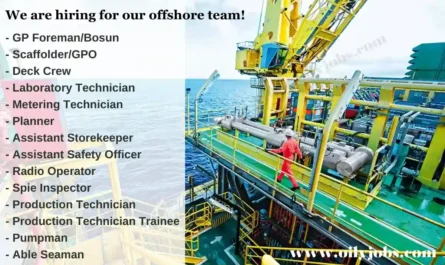 Offshore Safety Officer Production Technician Scaffolder Storekeeper Jobs