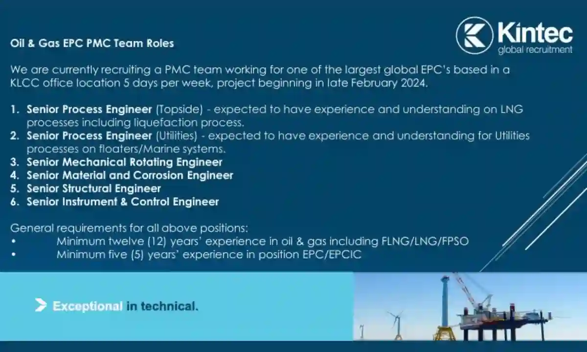 EPC PMC LNG Project Jobs in Malaysia