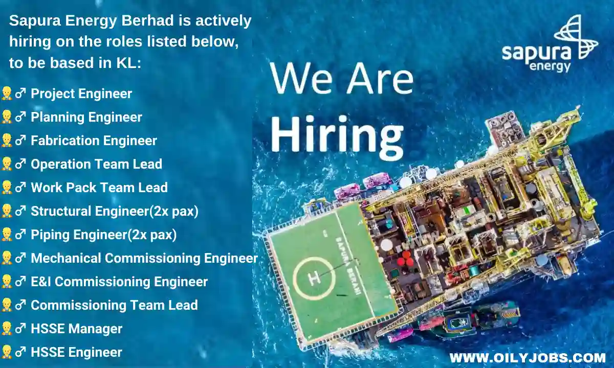 Sapura Energy Berhad Commissioning Engineer Jobs