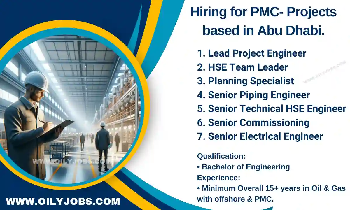 Oil & Gas offshore & PMC Project Jobs Abu Dhabi