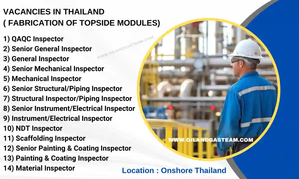 Onshore Thailand Fabrication Jobs