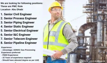 PMC Role Abu Dhabi Process Civil Piping Electrical Engineer Jobs