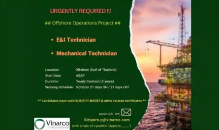 21/ 21 Rotation Offshore Technician Jobs in Gulf of Thailand