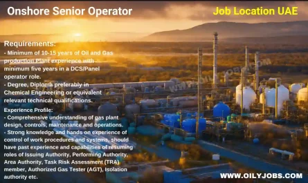 Onshore Senior Operator oil and gas industry in UAE