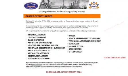 Serikandi Oilfield Services energy industry Jobs in Brunei Darussalam