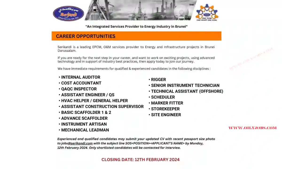 Serikandi Oilfield Services energy industry Jobs in Brunei Darussalam