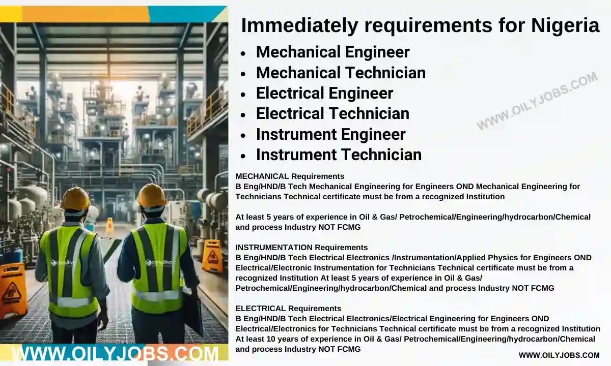 Mechanical Electrical Instrument Technician Engineer Jobs in Nigeria