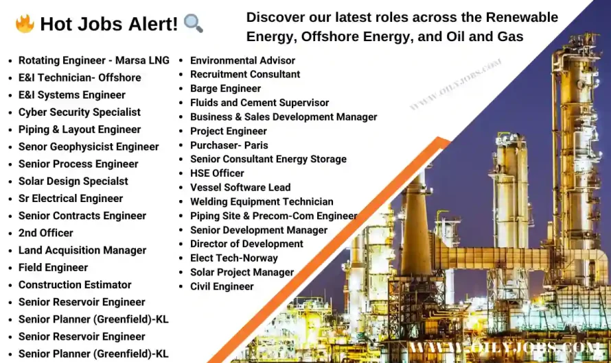 Oil and Gas Renewable Energy and Offshore Energy Jobs