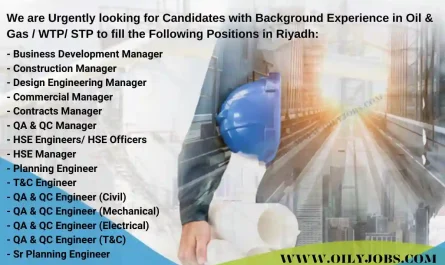 QA & QC Engineer Mechanical Civil Electrical HSE Officers Jobs