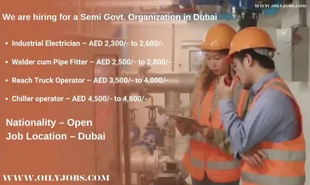 Industrial Electrician Chiller operator Welder cum Pipe Fitter Jobs in UAE