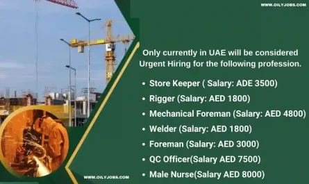 Store Keeper Rigger Mechanical Foreman Welder QC Officer Jobs in UAE