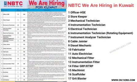 NBTC Kuwait Mechanical Electrical Instrument Technician Officer-HSE Jobs