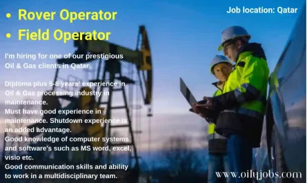 Oil & Gas Rover Operator Field Operator Jobs in Qatar