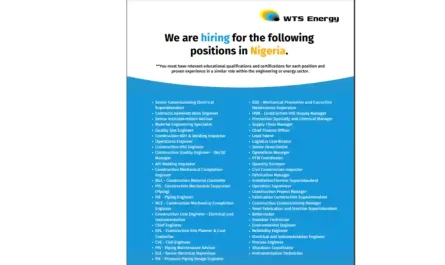 WTS Engineering, Operations and Maintenance Jobs in Nigeria