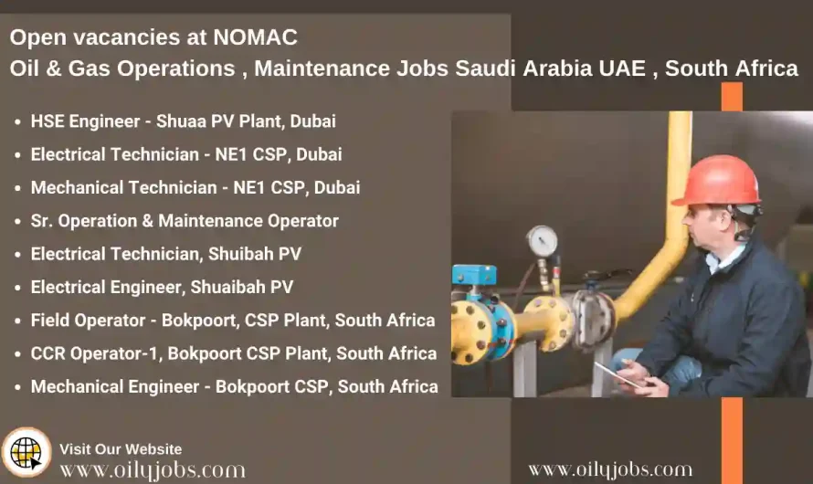 Oil & Gas Operations Maintenance Jobs Saudi Arabia UAE South Africa