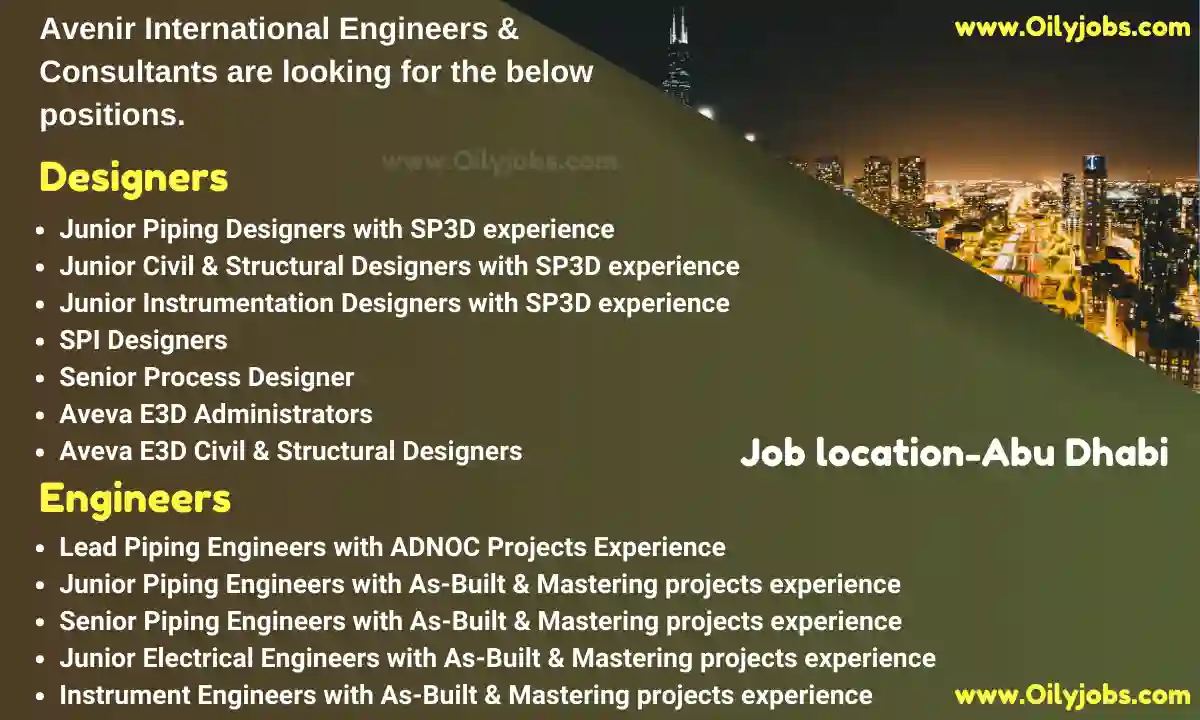 Avenir International Engineers & Consultants Jobs in Abu Dhabi