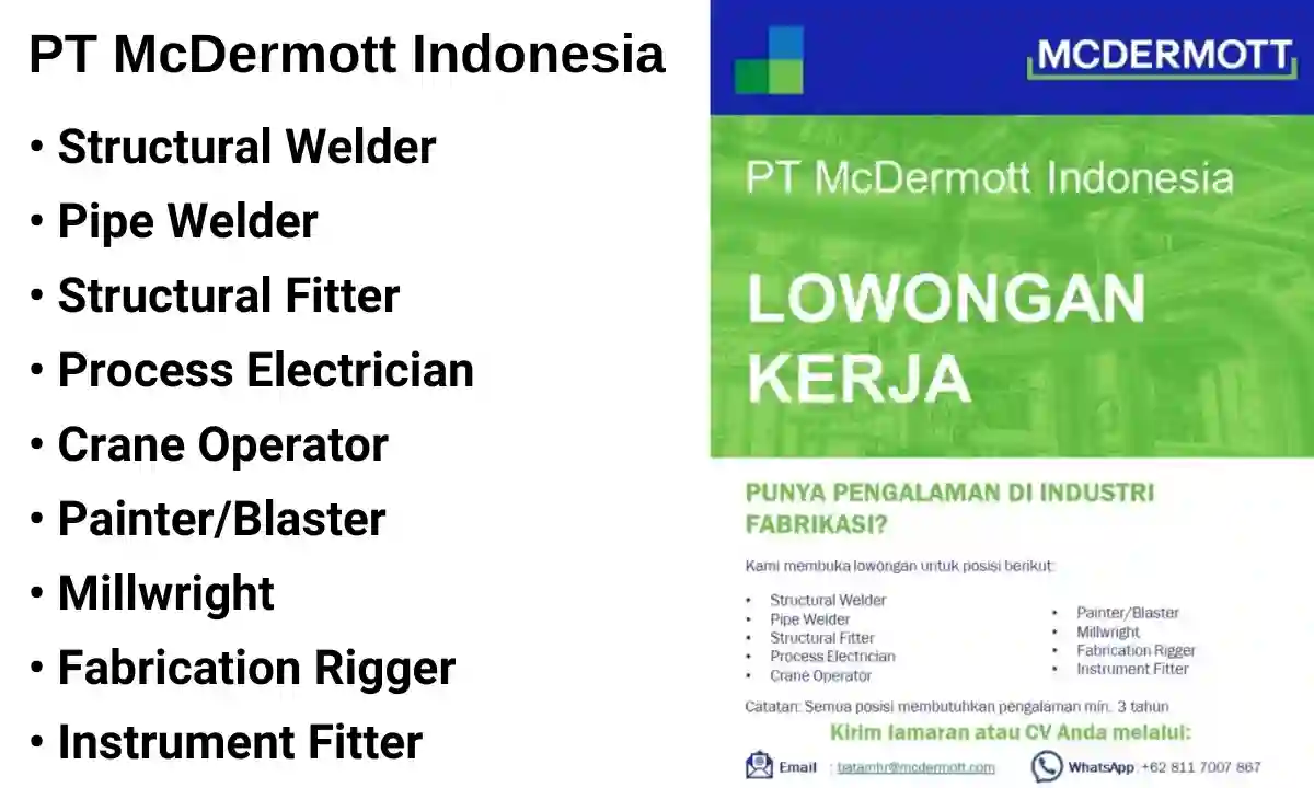 PT McDermott Indonesia Jobs