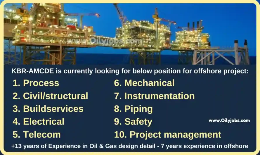 Offshore Oil & Gas project Vacancies