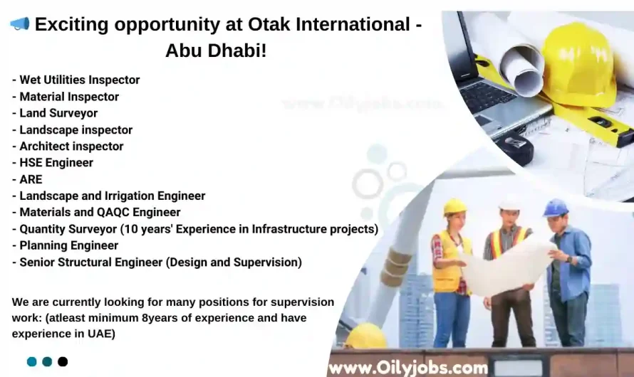 Abu Dhabi Civil Infrastructure Vacancies