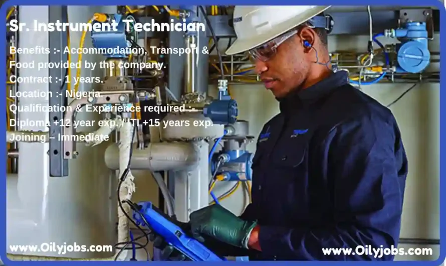 Sr. Instrument Technician Job in Nigeria