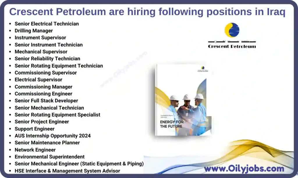 Crescent Petroleum Oil & gas Jobs in Iraq