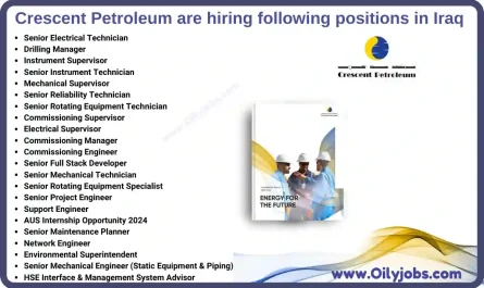 Crescent Petroleum Oil and Gas Vacancies in Iraq