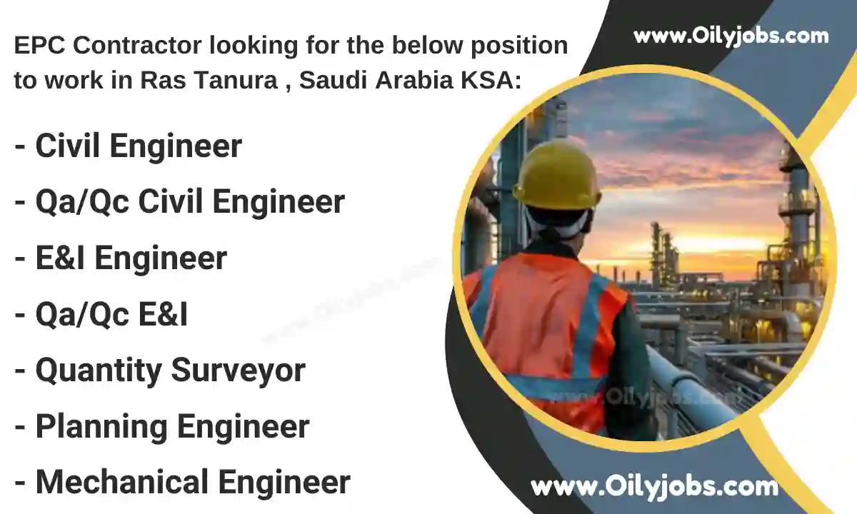 EPC Contractor Civil E&I Mechanical QA/QC Engineer Jobs in Saudi Arabia