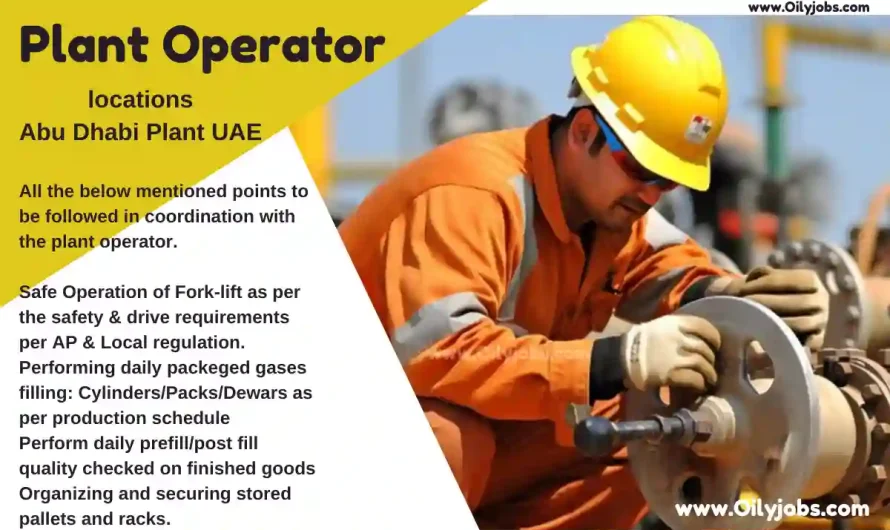 Plant Operator Job Abu Dhabi Plant UAE 