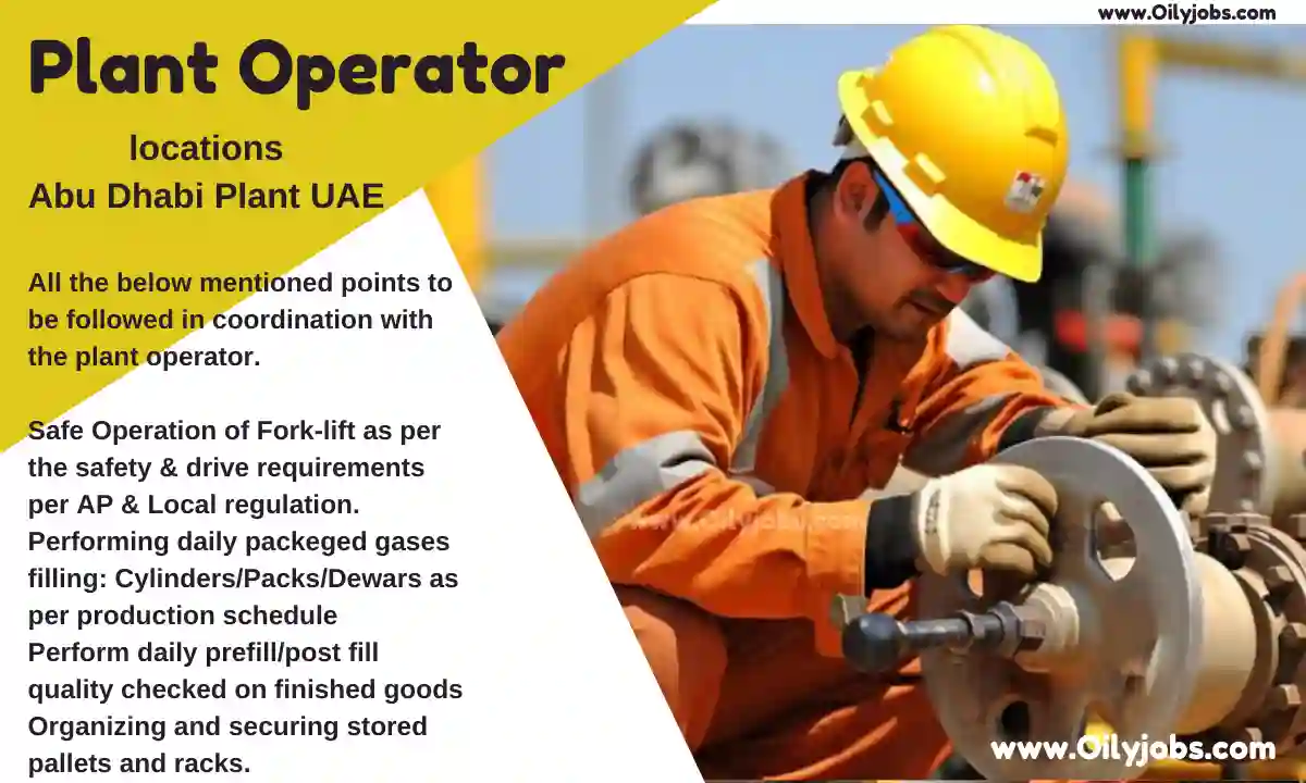 Plant Operator Job Abu Dhabi Plant UAE 