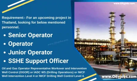 Oil and Gas Operator Vacancies Thailand