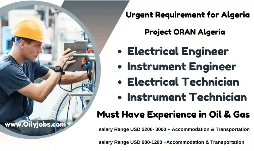 Oil & Gas Electrical Instrument Engineer Jobs in Algeria