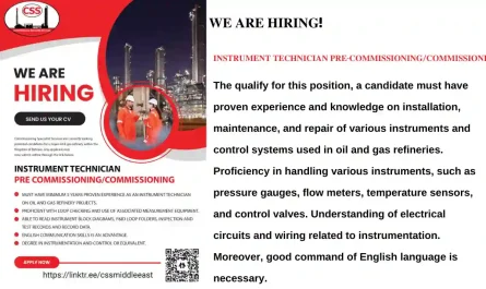 Instrument Technician Commissioning Job in Bahrain