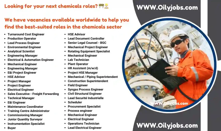 Chemicals sector Vacancies worldwide