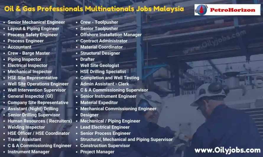 Oil & Gas Professionals Multinationals Jobs Malaysia