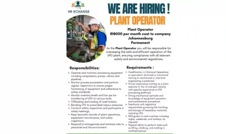 Plant Operator Job in South Africa