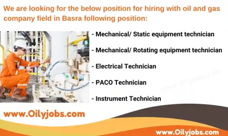 Oil and Gas field Technician Jobs in Basra Iraq