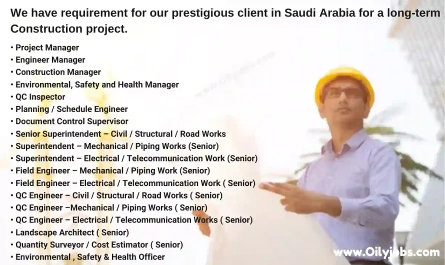 Construction project Saudi Arabia Jobs