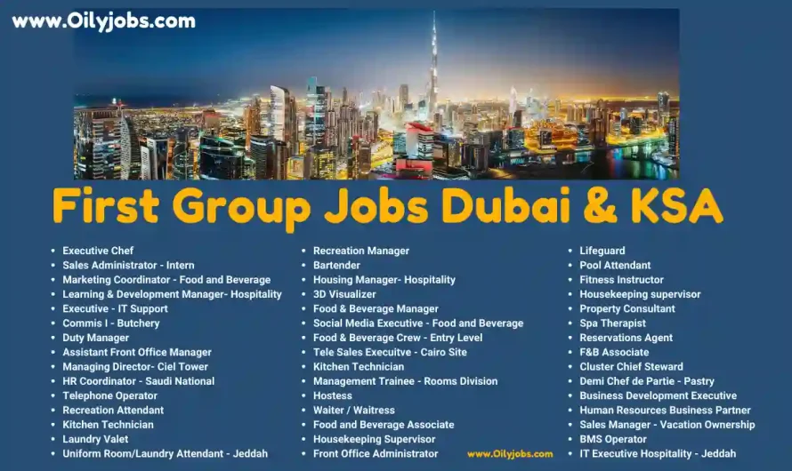 First Group Vacancies Dubai & Saudi Arabia