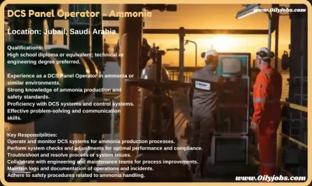 DCS Panel Operator Ammonia Job Saudi Arabia