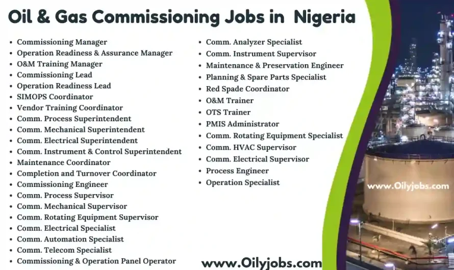 Oil & Gas Commissioning Jobs in Nigeria