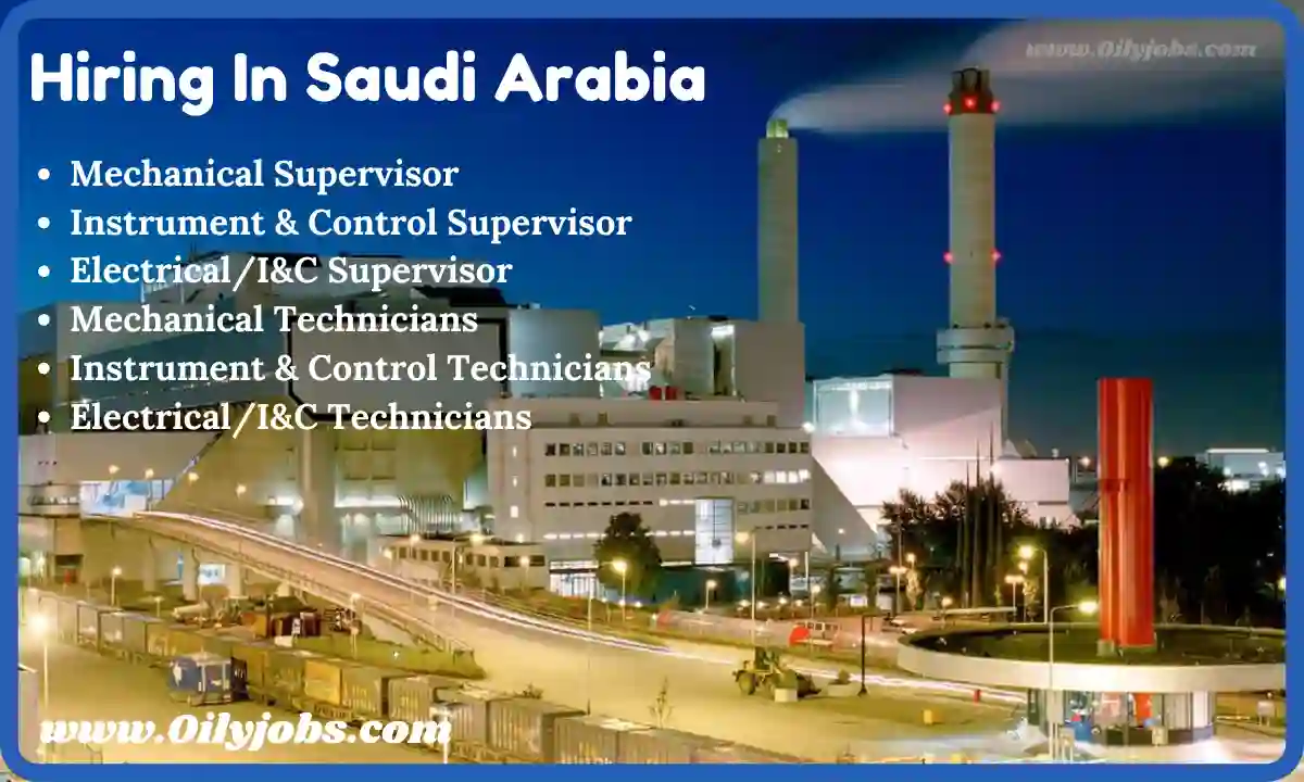 Mechanical Electrical Instrument Technicians Supervisor Jobs in Saudi Arabia