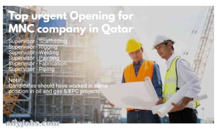 Top urgent Opening for MNC company in Qatar