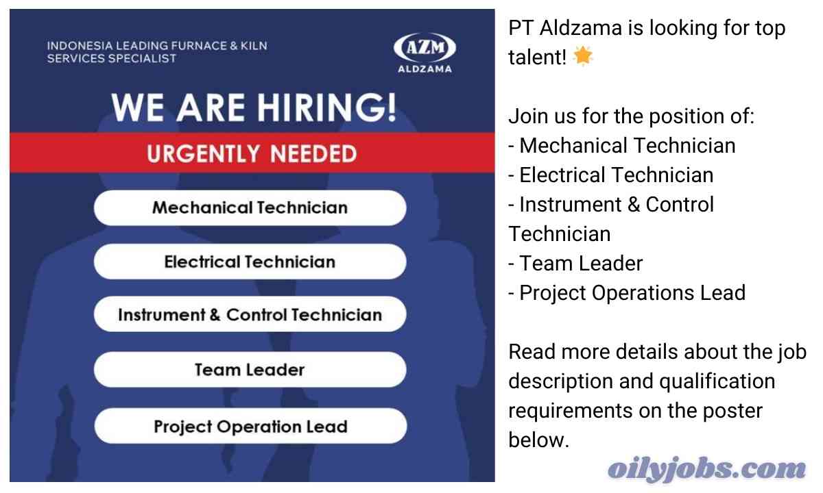 PT Aldzama is looking for top talent! Technician Jobs